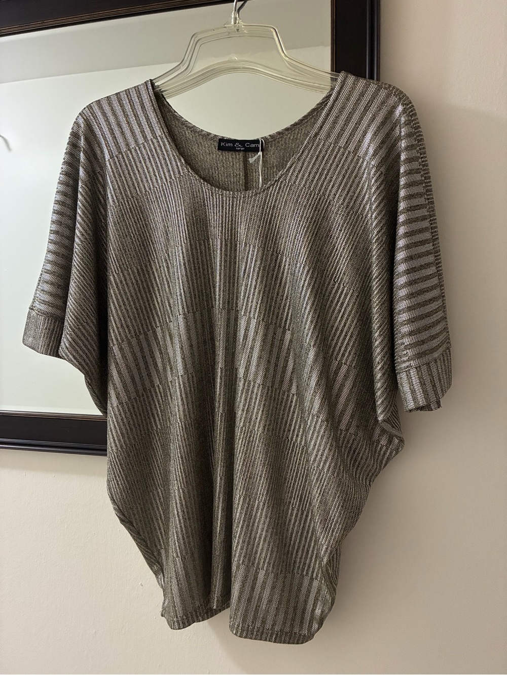 Kim & Cami Metallic Knit Top